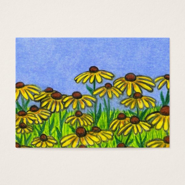 Aceo Art Card ~ Svartögda Susans Flowers Visitkort (Framsidan)