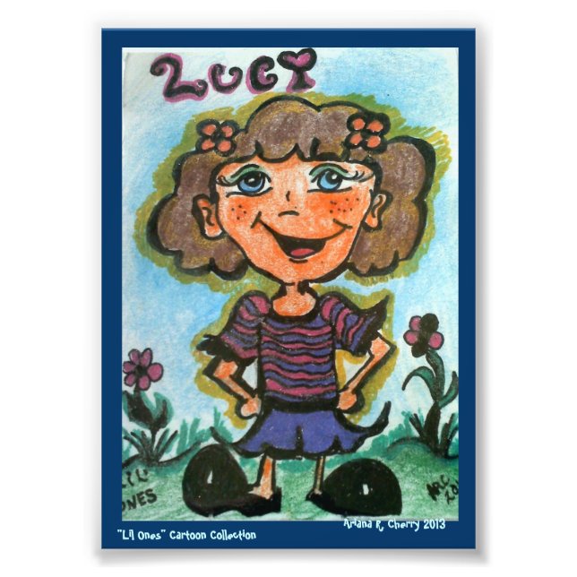 ACEO "LUCY"-Tecknad efter Artist, Ariana R. Cherry Fototryck (Framsidan)
