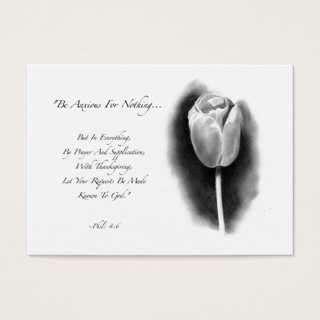ACEO STORLEK: TULIP: BIBLE VERSE: PENCIL ART VISITKORT (Framsidan)