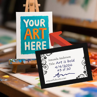 ACEO Template Elegant Professional Artist ATC Info Visitkort