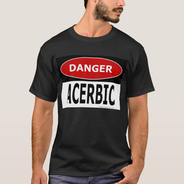 Acerbic svart för fara t-shirt (Framsida)
