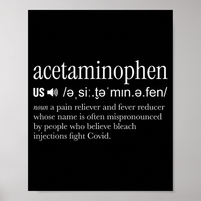 Acetaminophen Pronounce Funny  Poster (Framsidan)