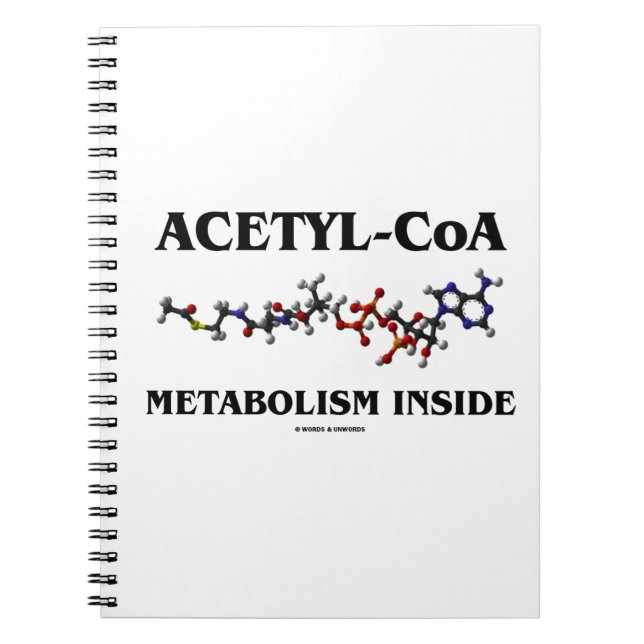 Acetyl- CoA metabolism insida (kemisk molekyl) Anteckningsbok Med Spiral (Framsidan)
