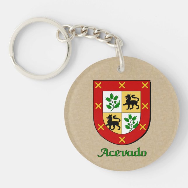 Acevado Family Shield med Flagga Spanien (Framsidan)
