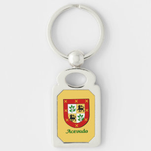 Acevado Family Shield Rektangulärt Silverfärgad Nyckelring