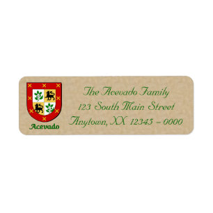 Acevado Family Shield Returadress Etikett