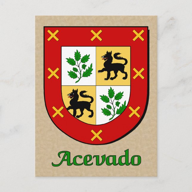 Acevado Family Shield Vykort (Framsida)