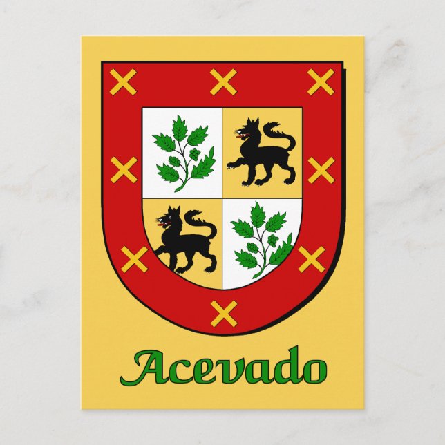 Acevado Family Shield Vykort (Framsida)