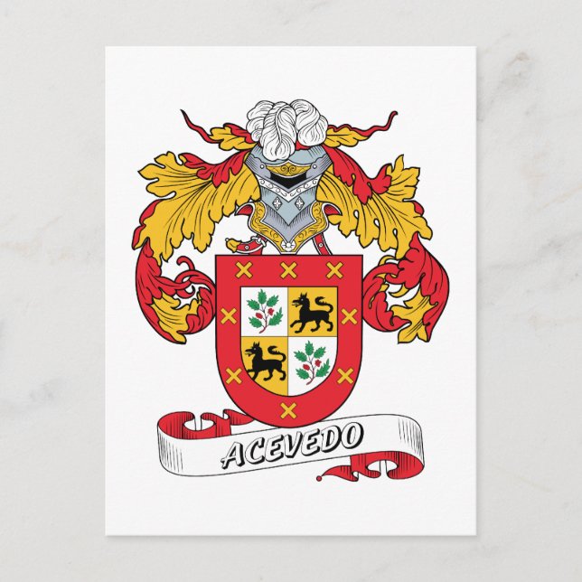 Acevedo Family Crest Vykort (Framsida)