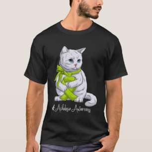 Achalasia Awareness Month Lime Green Ribbon Cat T Shirt