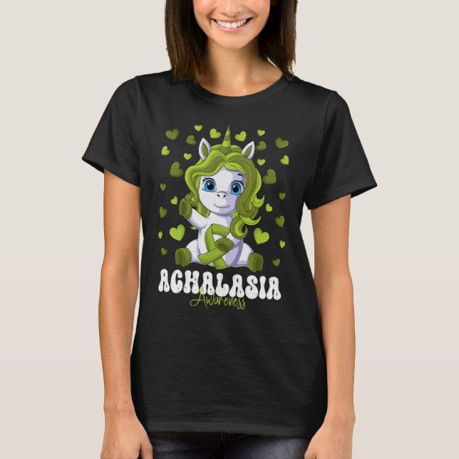 Achalasia Awareness Month Lime Green Ribbon Unicor T Shirt (Framsida)