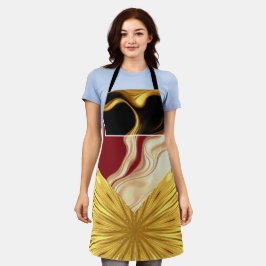Achempong Designer Apron: Opulent Swirl Crimson Go