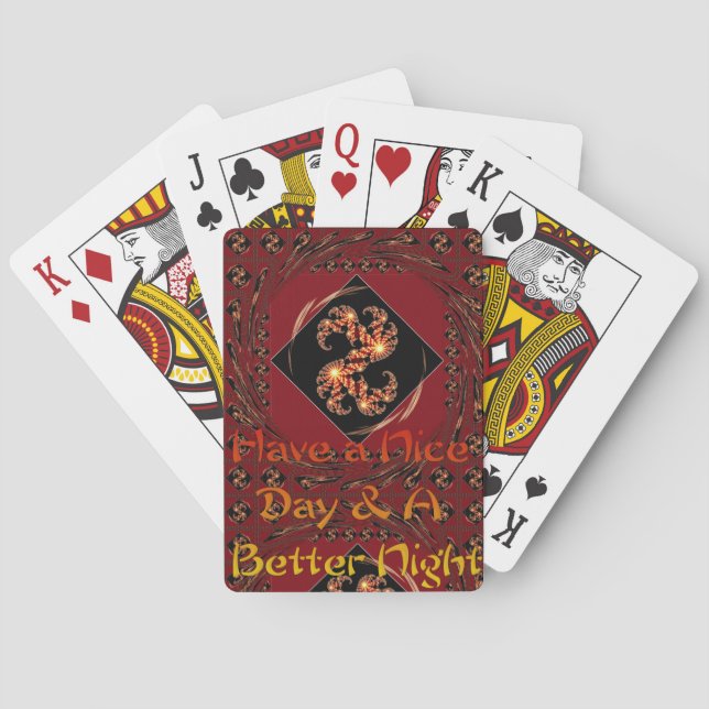 Achempong Designer Games: Vibrant Red Luxury Playi Casinokort (Baksidan)