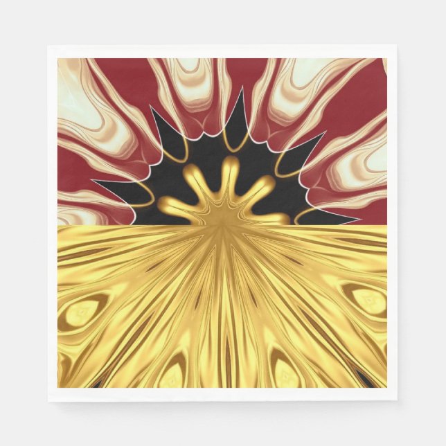 Achempong Designer Linen: Crimson & Gold Opulent S Pappersservett (Framsidan)