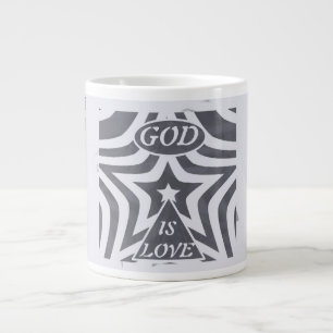Achempong God är Kärlek Star Blue & Grått - Oversi Jumbo Mugg