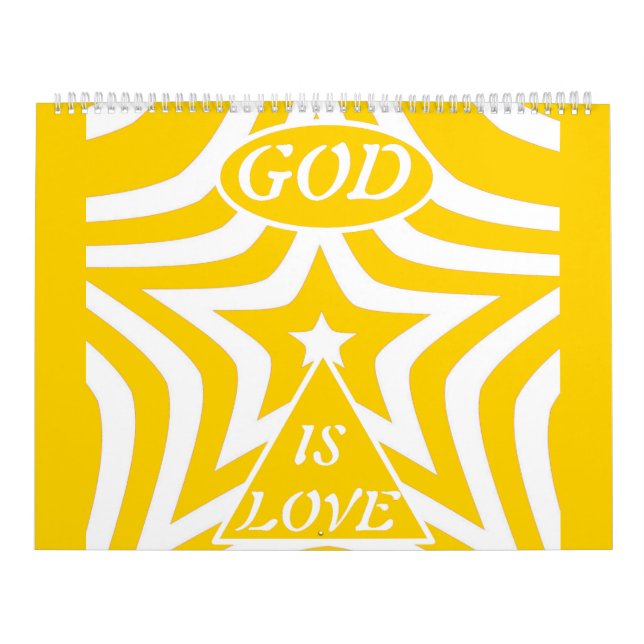 Achempong God Is Love Star Cyber Yellow Monthly  Kalender (Omslag)