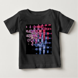 Achempong Modern Synthwave: Rosa Blå Abstrakt T Shirt