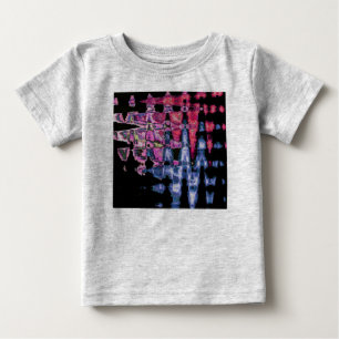 Achempong Modern Synthwave: Rosa Blå Abstrakt Tee Shirt