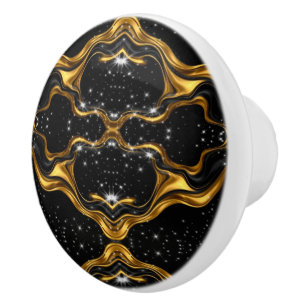 Achempong Opulent Guld Svart Monokrom Designer O Knopp
