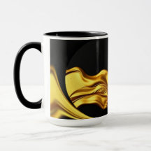 Achempong Opulent Liquid Gold Svart Monokrom Konst