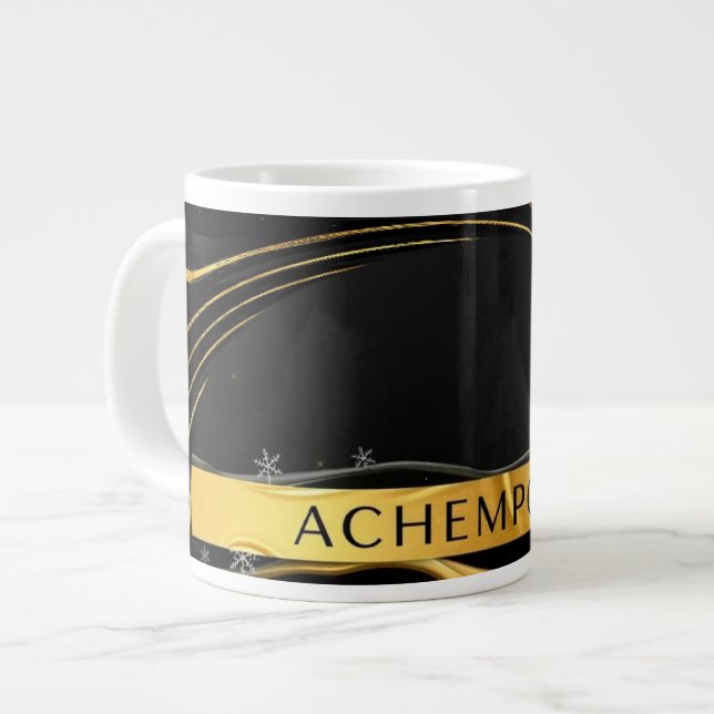 Achempong: The Auric Cascade | Opulent Liquid Gold Jumbo Mugg (Framsida vänster)