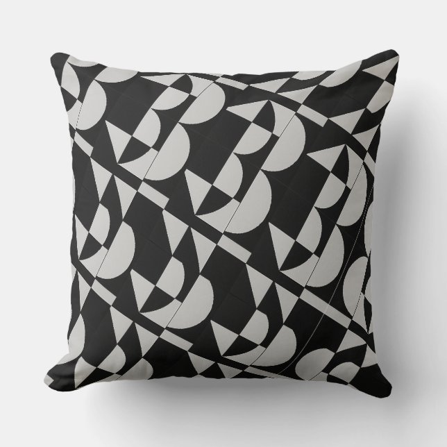 Achempong Zazzle: Geometric Black White Modern Art Kudde (Framsida)