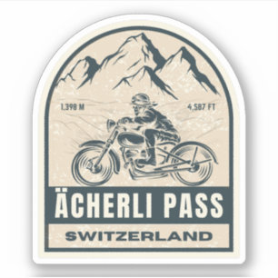 Ächerli Pass schweizisk-alpina motorcykelturer Klistermärken