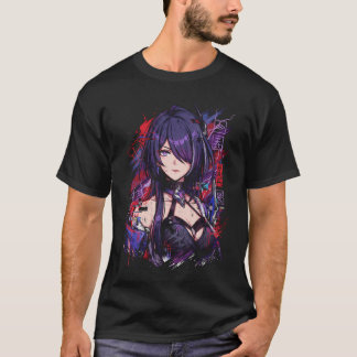 Acheron HSR Lila Svart Hår Röda Ögon Katana Shea T Shirt