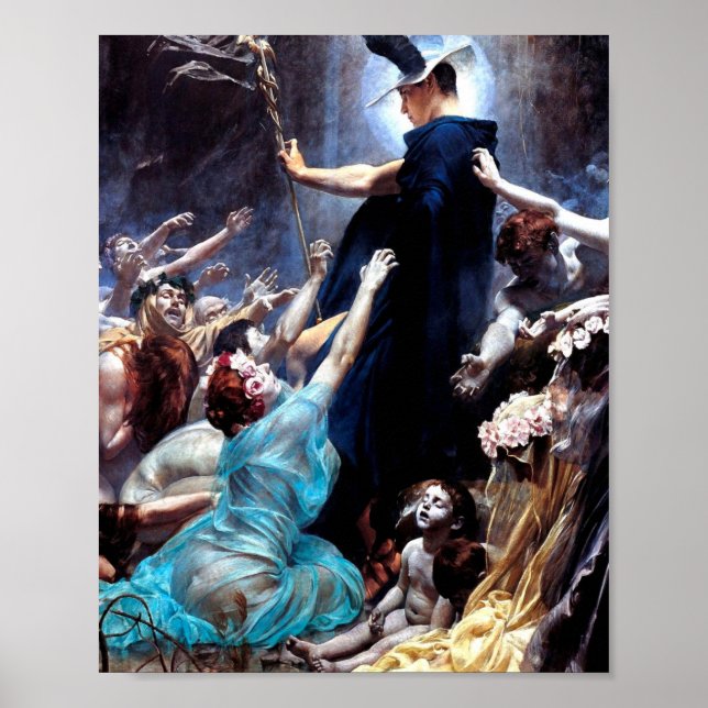 Acherons själar av Adolf Hiremy Hirschl 1898 Poster (Framsidan)