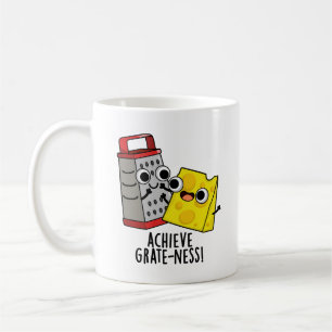 Achieve Grateness Funny Cheese Puns Kaffemugg