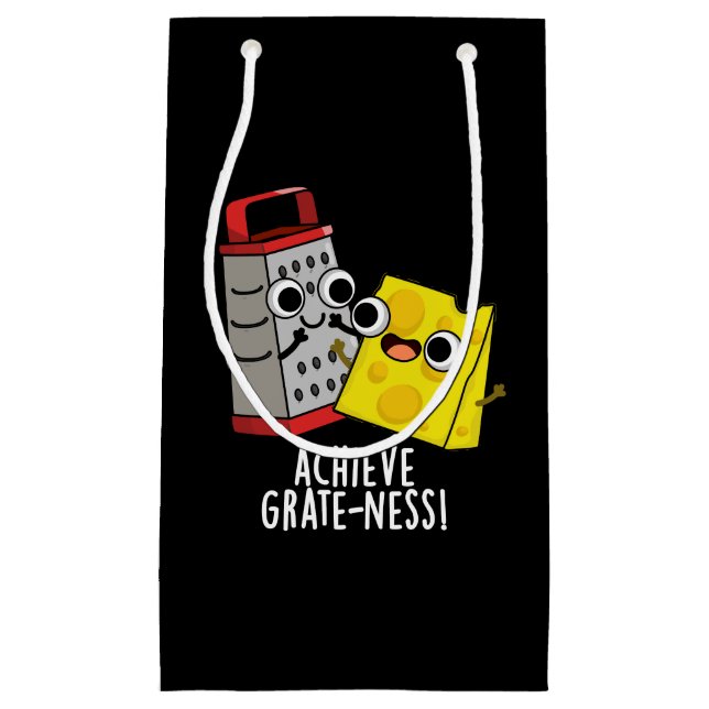 Achieve Grateness Funny Cheese Puns Mörk BG (Framsidan)