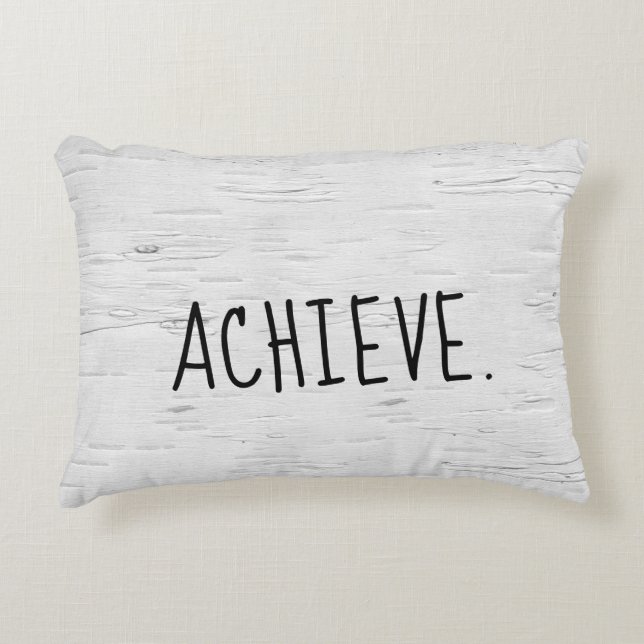 ACHIEVE Text on Birch Träd accent Pillow Prydnadskudde (Framsidan)