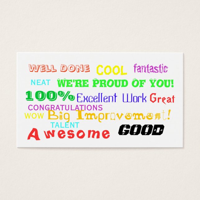 Achievement Award Card Visitkort (Framsidan)