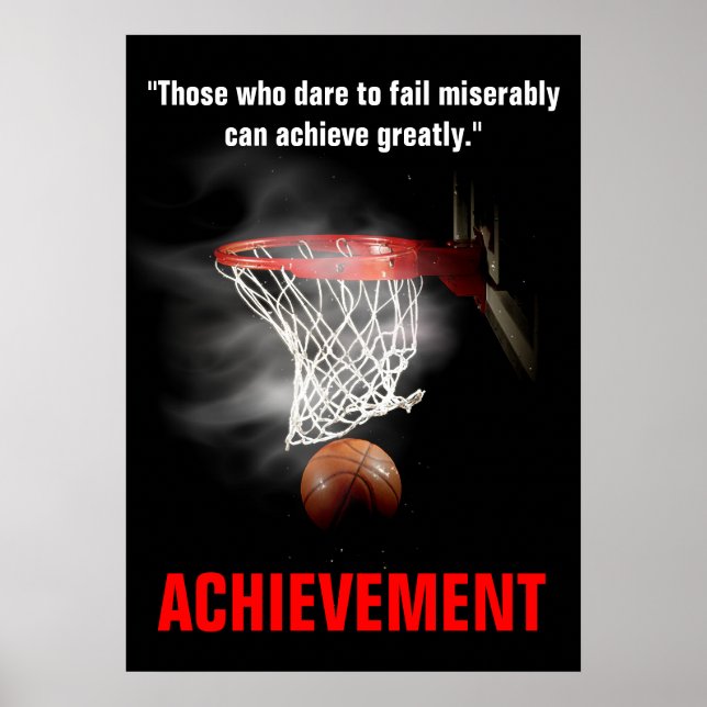Achievement Basketball inspirationerande motivatio Poster (Framsidan)