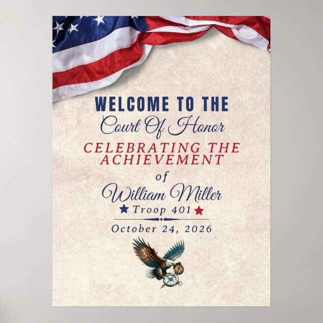 Achievement Ceremony Welcome Poster – Custom Name (Framsidan)