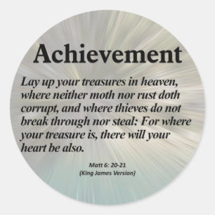 Achievement Matthew 6:20-21 Runt Klistermärke