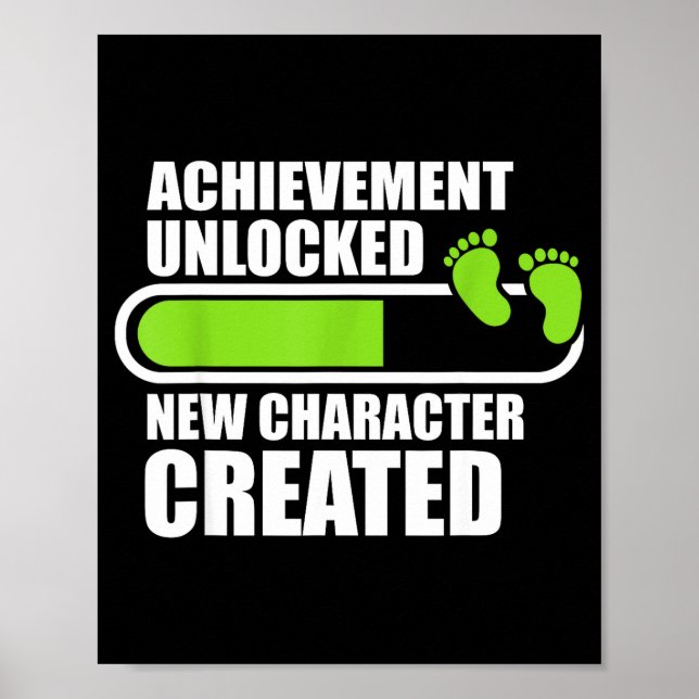 Achievement Unlocked New Character D Funny Pregnan Poster (Framsidan)
