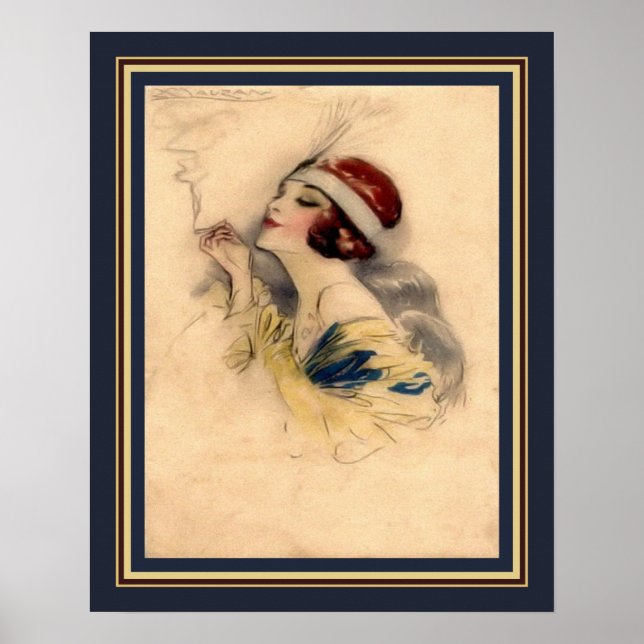 Achille Mauzan, 1920-talet, Art Deco Flapper Poster (Framsidan)