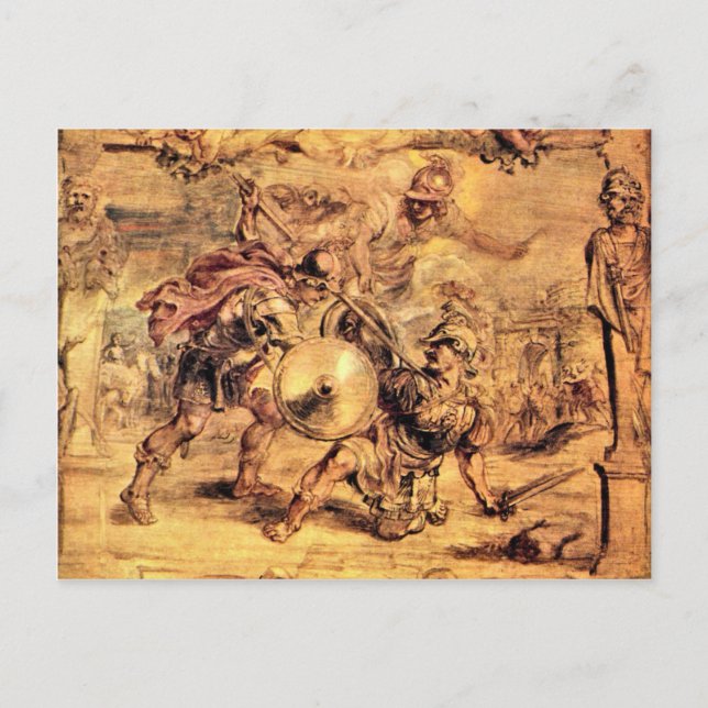 Achilles besegrar Hector av Paul Rubens Vykort (Framsida)