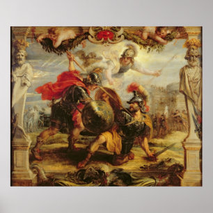 Achilles Defeat Hector, 1630-32 Poster