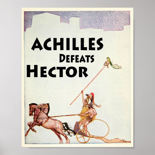 Achilles Dödas Hector in the Illiad Illustration Poster (Framsidan)