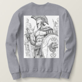 Achilles Greek Hero Warrior Sketch Art Hoodie Lång Ärmad Tröja