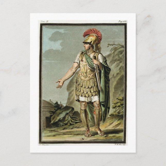 Achilles in Armor, costume for 'Iphigenia in Auli Vykort (Framsida)