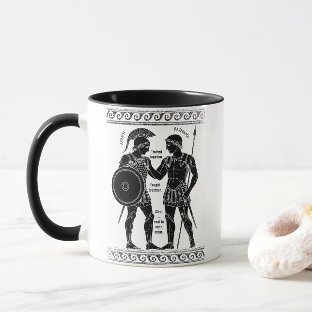 Achilles & Patroclus: Ancient Grekiska Queer Art Mugg (Med munk)