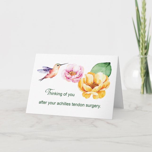 Achilles Tendon Surgery Thinking You Flowers Kort (Framsida)
