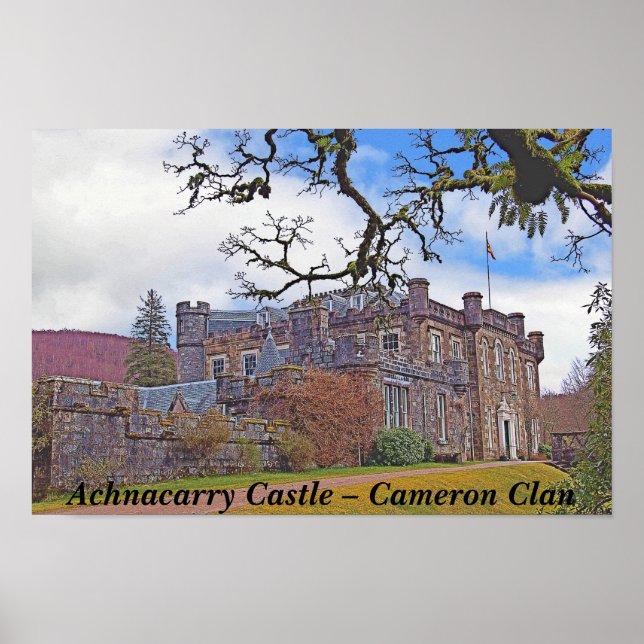 Achnacarry Castle Scotland - Cameron Klan Poster (Framsidan)