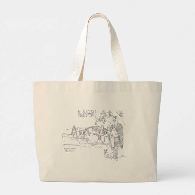 Achnacarry slott, Highlander, Terrier Totebag Jumbo Tygkasse (Baksida)