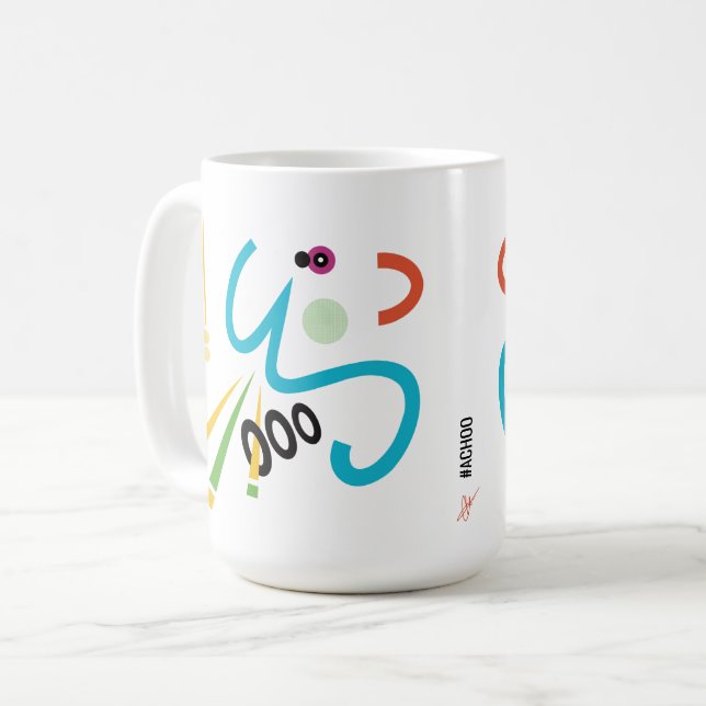 Achoo Abstrakt Modern Art Retro Mugg (Framsida vänster)