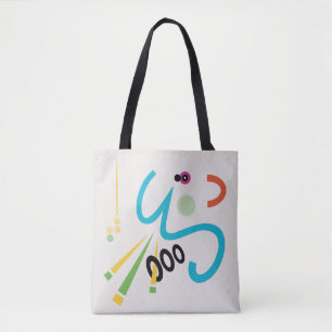 Achoo Abstrakt Modern Art Smilelines Tote Bag Tygkasse