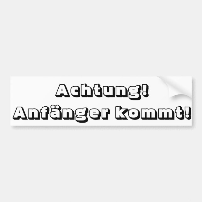 Achtung! Anfänger kommt! Bildekal (Framsidan)